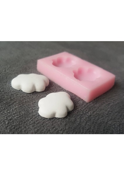 2'Li Mini Minyatür Pano Süsü 2,5cm Bulut Silikon Kalıp K-205, Kokulu Taş Sabun Alçı Mum Kalıbı fiyatları