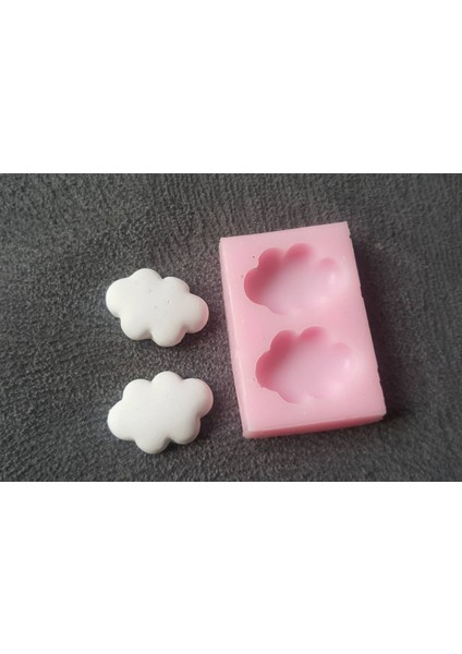 2'Li Mini Minyatür Pano Süsü 2,5cm Bulut Silikon Kalıp K-205, Kokulu Taş Sabun Alçı Mum Kalıbı fırsatları
