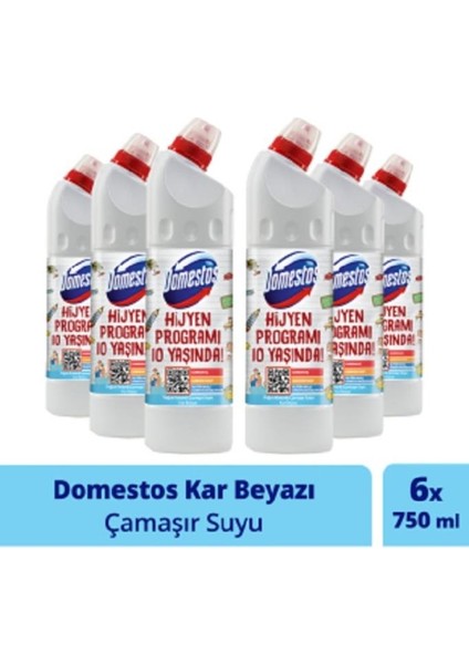 Çamaşır Suyu Kar Beyazı 750 ml - 6'lı Paket