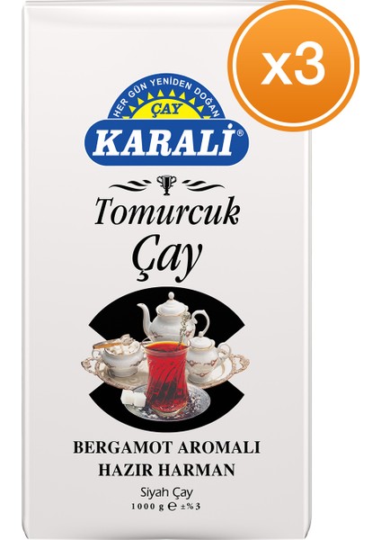 Karali Çay Tomurcuk (Earl grey) Dökme Çay 1000 Gr x 3 Paket