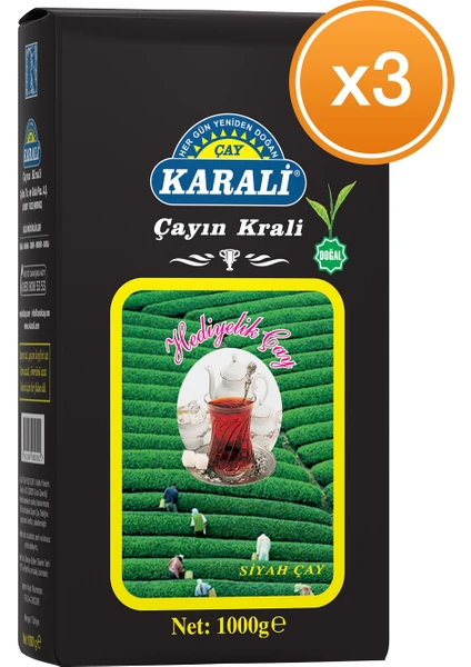 Karali Çay Hediyelik Dökme Çay 1 kg x 3 Paket