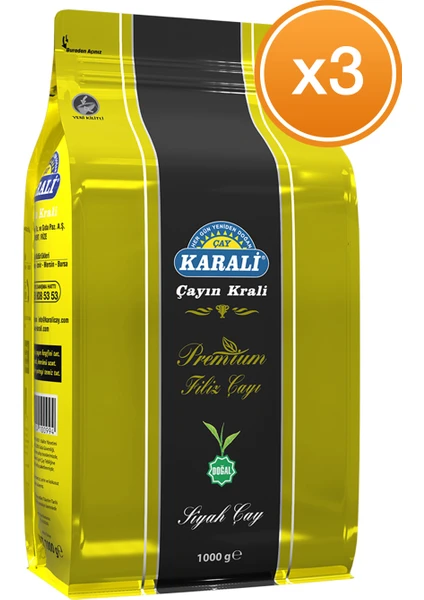 Karali Çay Premium Filiz Dökme Çay 1 Kg x 3 Paket