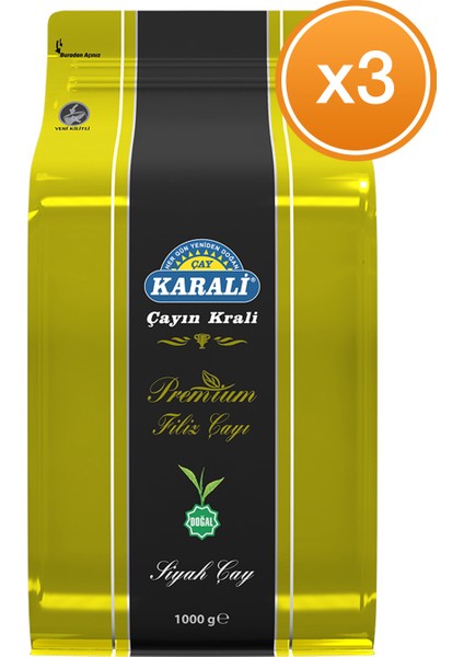 Karali Çay Premium Filiz Dökme Çay 1 Kg x 3 Paket