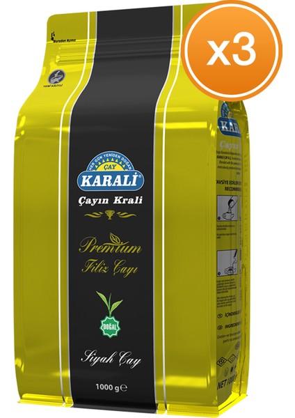 Karali Çay Premium Filiz Dökme Çay 1 Kg x 3 Paket