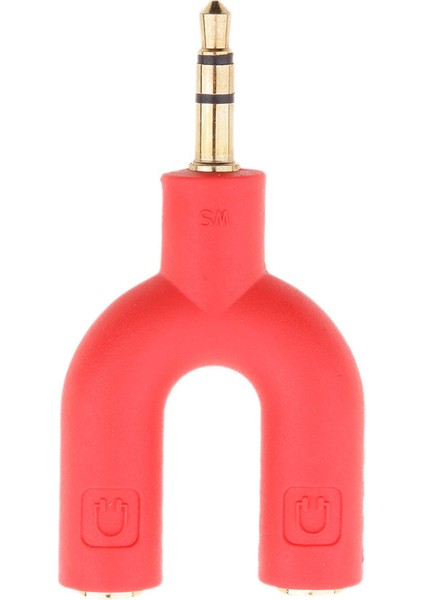 3.5mm Stereo Ses Splitter Kulaklık Kulaklık 2 Yollu Adaptör Anahtarlık Kırmızı (Yurt Dışından) fiyatları