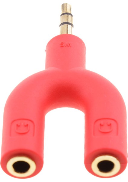 3.5mm Stereo Ses Splitter Kulaklık Kulaklık 2 Yollu Adaptör Anahtarlık Kırmızı (Yurt Dışından) modelleri