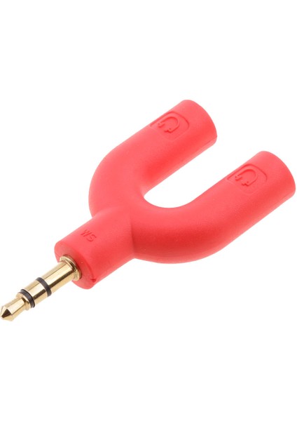 3.5mm Stereo Ses Splitter Kulaklık Kulaklık 2 Yollu Adaptör Anahtarlık Kırmızı (Yurt Dışından) fırsatları