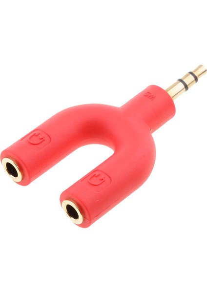 3.5mm Stereo Ses Splitter Kulaklık Kulaklık 2 Yollu Adaptör Anahtarlık Kırmızı (Yurt Dışından) indirimleri