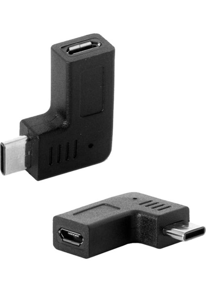 2x 90 Derece Mikro USB Samsung, Huawei, Pc Için C Adaptörü Yazın (Yurt Dışından)