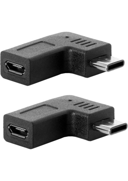 2x 90 Derece Mikro USB Samsung, Huawei, Pc Için C Adaptörü Yazın (Yurt Dışından)