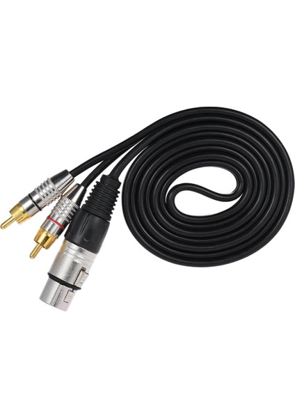 Rca Xlr Hoparlör Kablosu Y-Splitter Konnektör Adaptörü Kablosu 1.5m (Yurt Dışından)