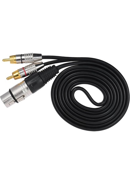 Rca Xlr Hoparlör Kablosu Y-Splitter Konnektör Adaptörü Kablosu 1.5m (Yurt Dışından)