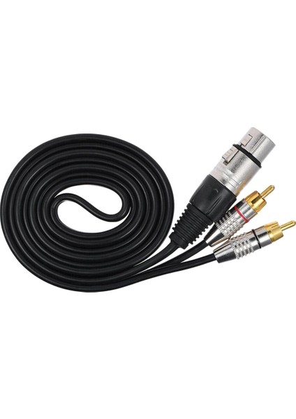 Rca Xlr Hoparlör Kablosu Y-Splitter Konnektör Adaptörü Kablosu 1.5m (Yurt Dışından)