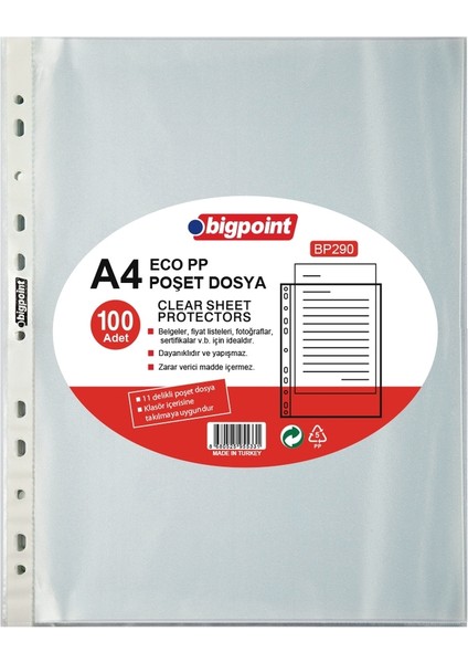 Poşet Dosya Eco 30 Mikron 100'lü Paket