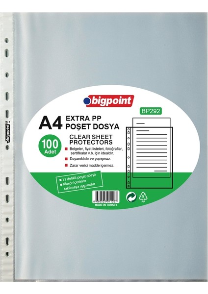 Poşet Dosya Extra 50 Mikron 100'lü Paket