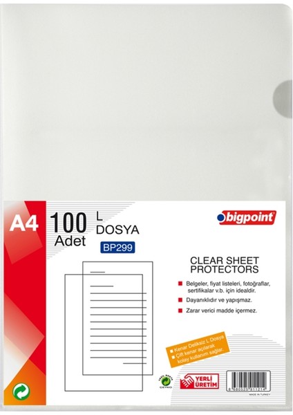 L Dosya Standart 90 Mikron 100'lü Paket