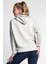 AUBURN Krem Kapüşonlu Baskılı Kadın Sweatshirt 5