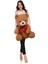 Sevgiliye Özel Armağan - 80 cm Kalp Tutan, Oturan Sevimli Peluş Ayı 4