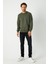 Erkek Haki Basic Bisiklet Yaka Sweatshirt 4