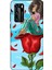Deste Huawei P40 Kılıf Gül ve Kız Baskılı Desenli Silikon Kılıf A++-8139 1