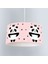 Tozpembe Panda ve Taç Desenli Çocuk Odası Dijital Baskılı Sarkıt Avize 1