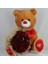 Buket Güller 20 Li Cipso Sarmalı Demet & Sevimli Peluş Ayıcık 50 cm Hediye Set 3