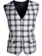Beyaz Slim Fit Yelek Çizgili Desenli 1