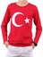 Ay Yıldız Baskılı Uzun Kollu Kırmızı Çocuk T-Shirt 1