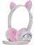 Baosity Bluetooth Kulaklık Kedi Kulak Kulaklık LED Işık Kulaklık W / Mic Pembe Gri (Yurt Dışından) 1