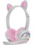 Baosity Bluetooth Kulaklık Kedi Kulak Kulaklık LED Işık Kulaklık W / Mic Pembe Gri (Yurt Dışından) 2