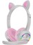 Baosity Bluetooth Kulaklık Kedi Kulak Kulaklık LED Işık Kulaklık W / Mic Pembe Gri (Yurt Dışından) 5