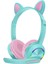 Bluetooth Kulaklık Kedi Kulak Kulaklık LED Işık Kulaklık W / Mic Mavi Pembe (Yurt Dışından) 1