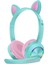 Bluetooth Kulaklık Kedi Kulak Kulaklık LED Işık Kulaklık W / Mic Mavi Pembe (Yurt Dışından) 2