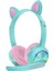 Bluetooth Kulaklık Kedi Kulak Kulaklık LED Işık Kulaklık W / Mic Mavi Pembe (Yurt Dışından) 3
