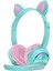 Bluetooth Kulaklık Kedi Kulak Kulaklık LED Işık Kulaklık W / Mic Mavi Pembe (Yurt Dışından) 4
