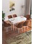 Concept Canisa Eva Serisi Beyaz Mdf 80 x 132 cm Açılabilir Mutfak Masa Takımı/kiremit 1