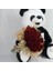 Buket Güller 20 Li Cipso Sarmalı Demet Sevimli Peluş Panda 50 cm Sevgiliye Hediye 1