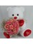 Buket Güller 15 Li Cipso Sarmalı Demet & Sevimli Peluş Ayıcık 50 cm Sevgiliye Hediye 3