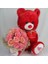 Buket Güller 15 Li Cipso Sarmalı Demet & Sevimli Peluş Ayıcık 50 cm Sevgiliye Hediye 4