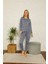 Kadın %100 Pamuk Penye Kışlık Pijama Takımı 3436 2