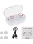 Bluetooth 5.0 Kablosuz Kulaklıklar Şarj Kılıfı ile Su Geçirmez Stereo Kulaklıklar Kulak Kulaklık Spor Için Derin Baslı -, 70X38MM Beyaz Kırmızı (Yurt Dışından) 2