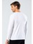 1334 Beyaz Erkek Erkek Beyaz V Yaka Uzun Kollu Sweatshirt 3