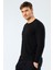 1333 Siyah Erkek Erkek Siyah O Yaka Uzun Kollu Sweatshirt 1