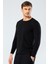 1333 Siyah Erkek Erkek Siyah O Yaka Uzun Kollu Sweatshirt 2
