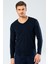 1334 Lacivert Erkek Erkek Lacivert V Yaka Uzun Kollu Sweatshirt 1