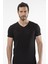 1402 Siyah Erkek V Yaka T-Shirt 1