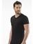 1402 Siyah Erkek V Yaka T-Shirt 2