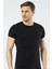 1305 Siyah Erkek O Yaka Kısa Kollu T-Shirt 2
