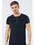 1308 Lacivert Erkek Düğmeli Kısa Kollu T-Shirt 1
