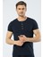 1308 Lacivert Erkek Düğmeli Kısa Kollu T-Shirt 3